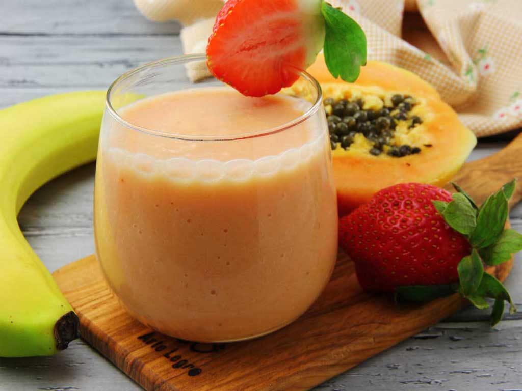 Papaya en Orange Smoothie Detox